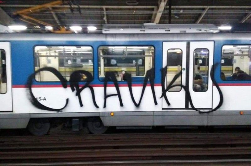 Cops hunt down people who vandalized MRT-3 train