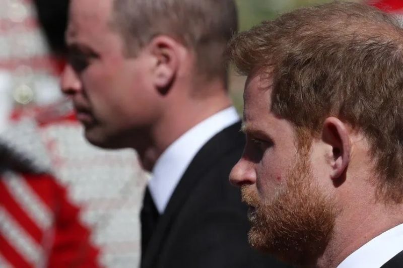 Prince William and Prince Harry at Prince Philip's funeral