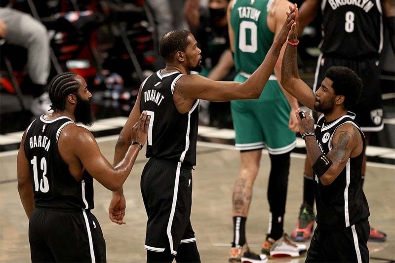 Nets' Big 3 tow Brooklyn past Celtics; Blazers draw first blood vs Nuggets