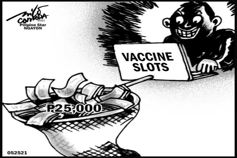 EDITORYAL - Online selling ng vaccine slots