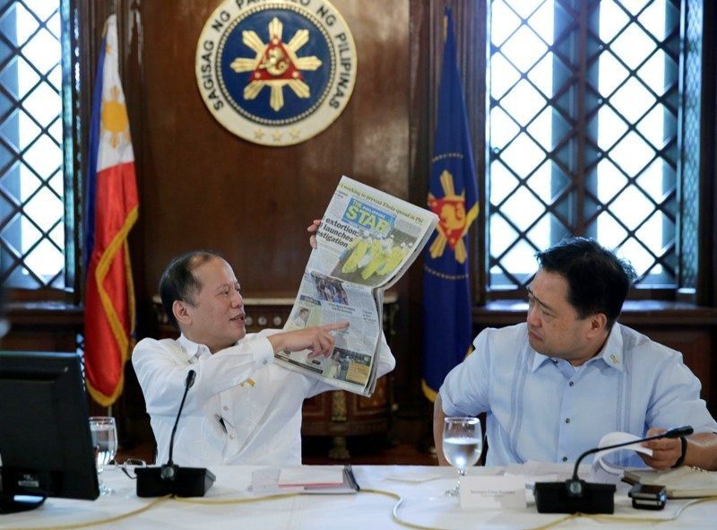 Noynoy Aquino with Cesar Purisima