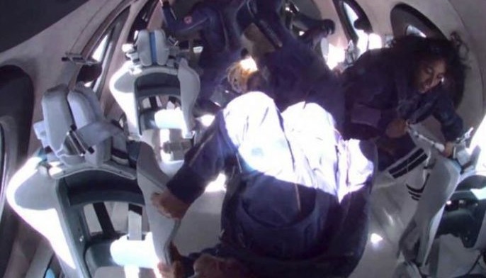 Party time: Champagne and celebrities mark Branson's space flight