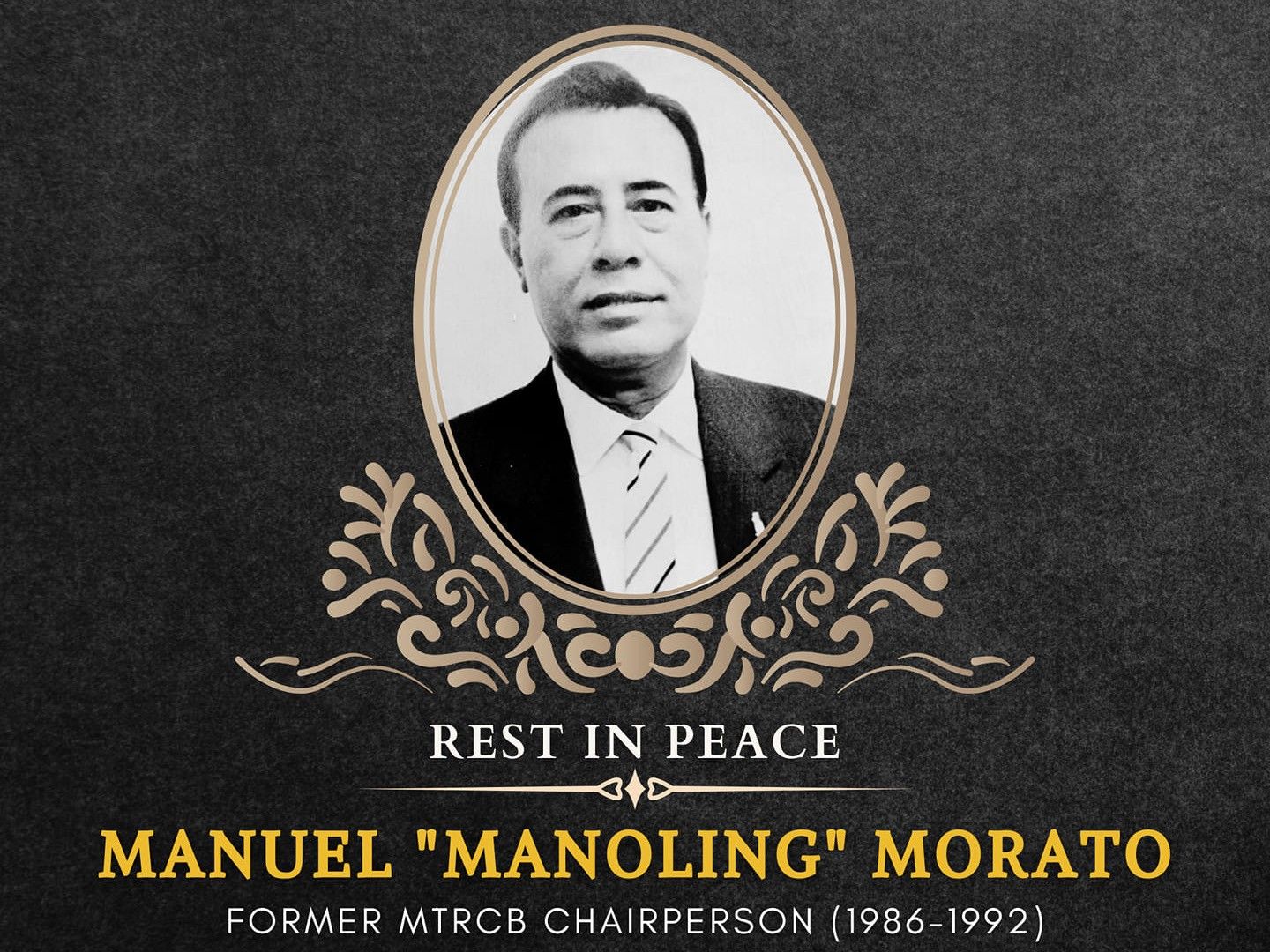 Former MTRCB chief Manoling Morato succumbed to COVID-19