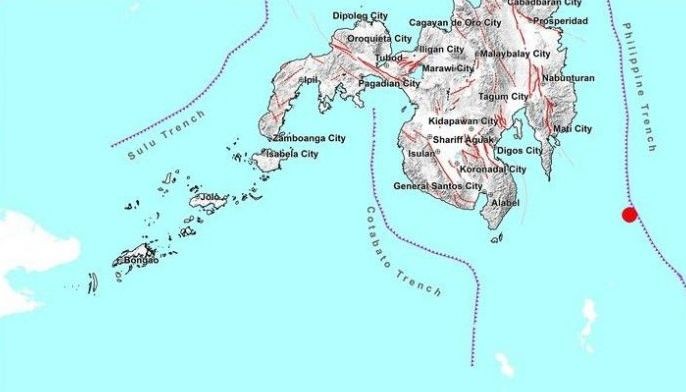 Phivolcs: Magnitude 5.3 quake strikes waters off Davao Oriental
