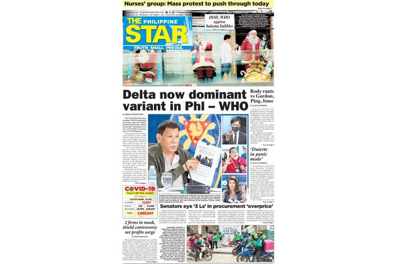 The Star Cover September 1 2021 Philstar Com