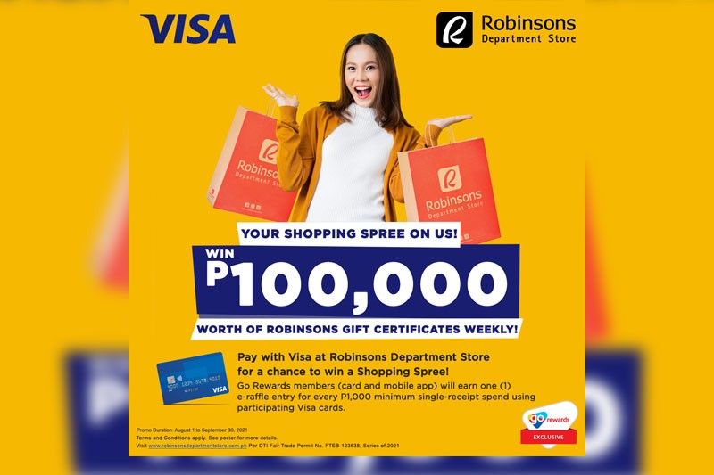 P100,000 shopping spree await when you pay with Visa at Robinsons Department Store