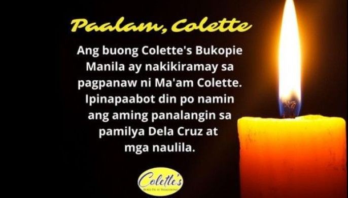 Colette of famous Laguna buko pie dies of COVID-19
