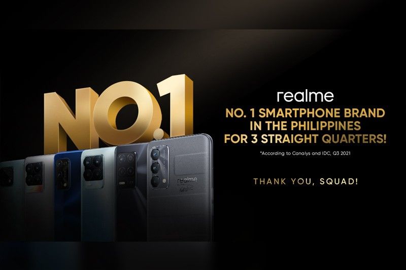 No. 1 for three consecutive quarters:  realme maintains lead in PH smartphone rankings  for Q3 2021