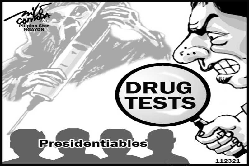 EDITORYAL - Presidentiables, magkusa nang magpa-drug test