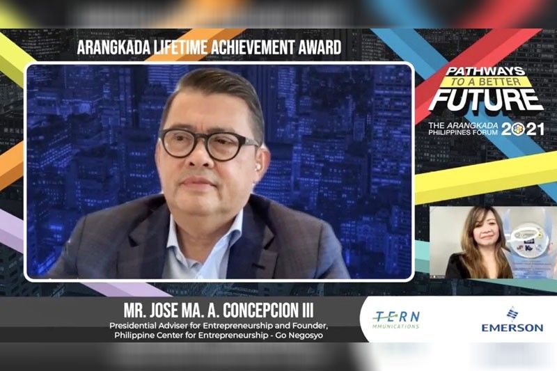 Concepcion receives Arangkada Lifetime Achievement Award