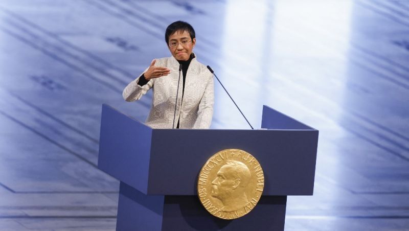 Ressa receives Nobel prize, says social media firms fuelling 'toxic sludge'