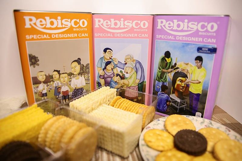 Kaleng khusus Rebisco menampilkan karya seniman Pinoy yang terkenal dan pemula
