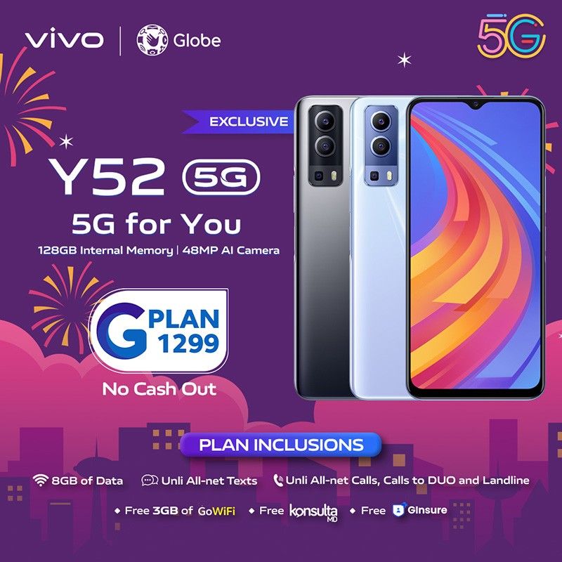 Nikmati pengalaman 5G yang lebih lancar dengan vivo Y52, sekarang tersedia melalui Globe