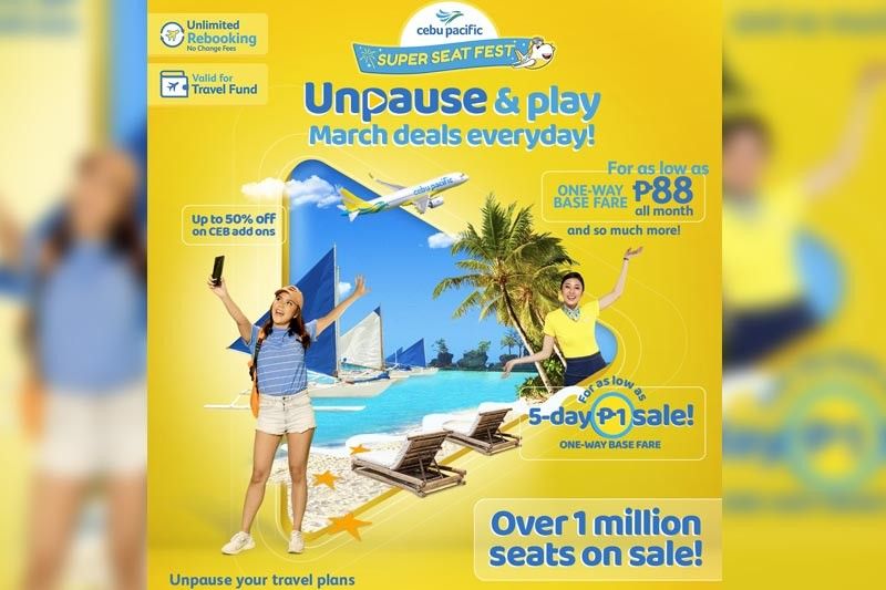 Unpause your travel plans with Cebu Pacificâs month-long Super Seat Fest