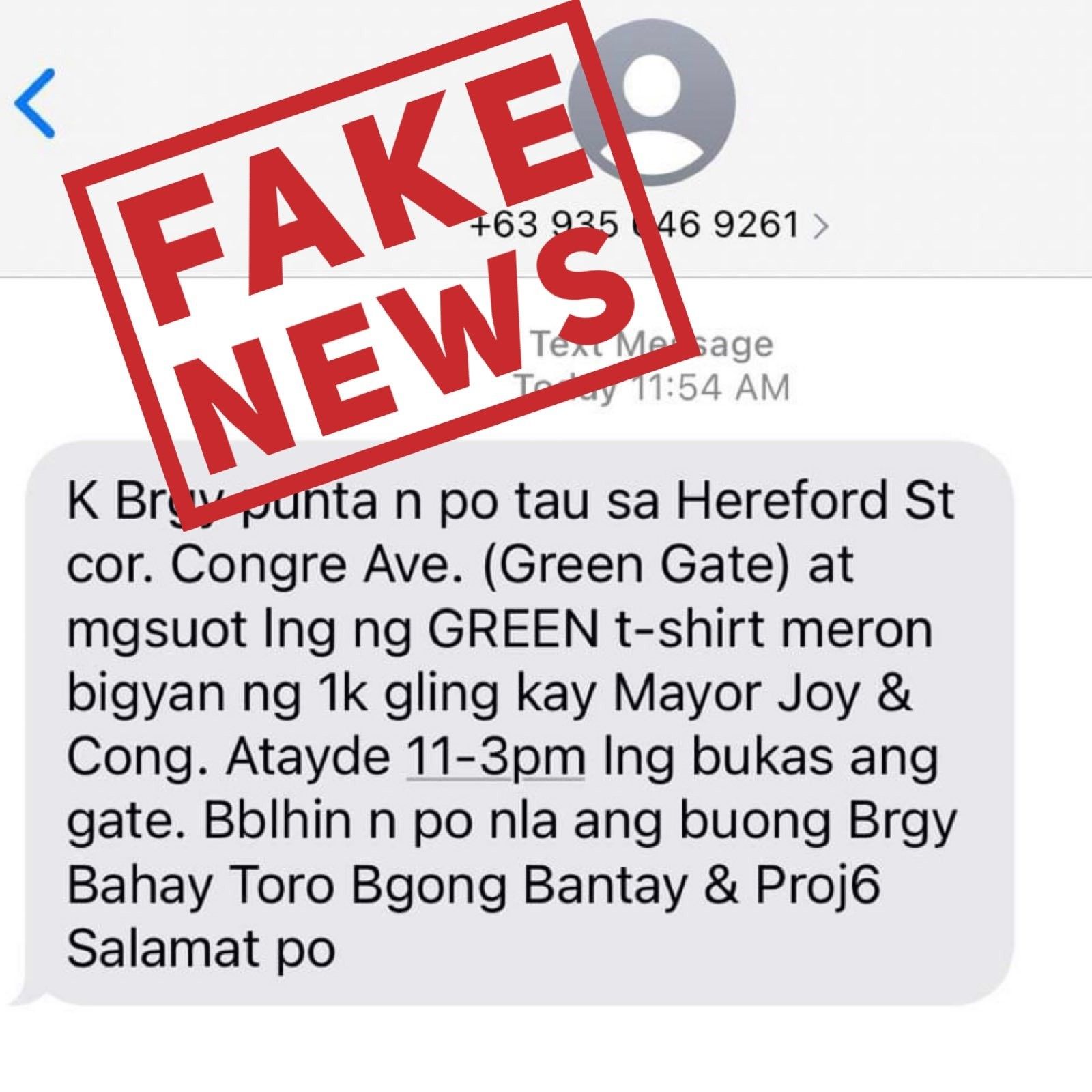 Fact check: Text messages falsely claim QC mayor, congressional bet handing out money to citizens