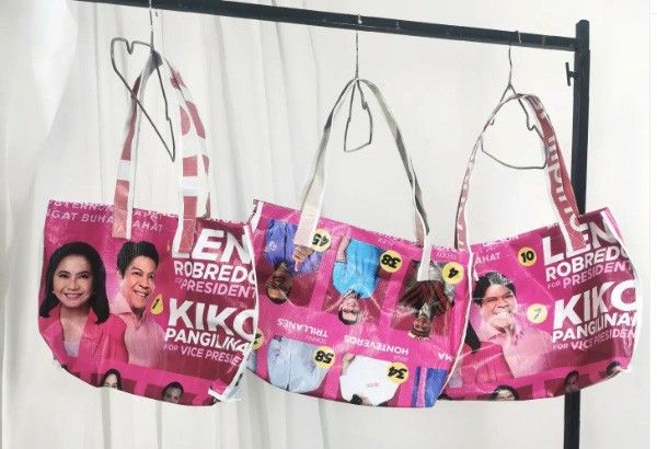 Fashion designer recycles campaign tarpaulins into school bags