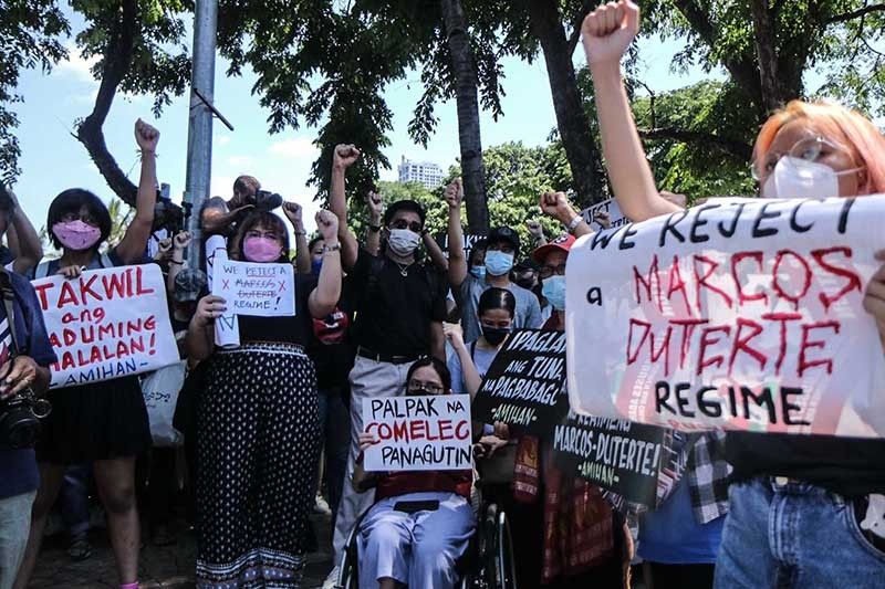 Protesters decry Marcos-Duterte win, poll-related anomalies