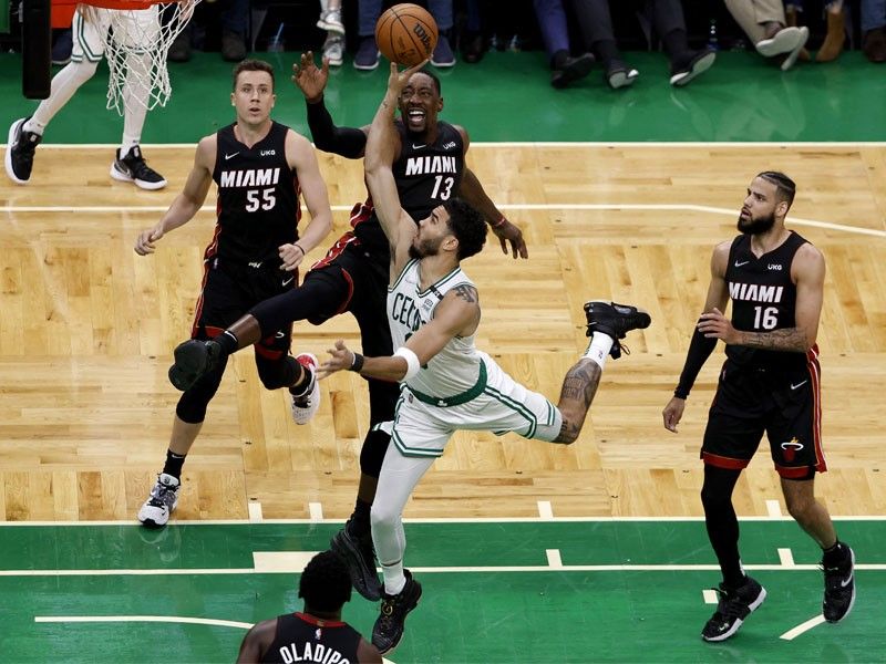 Tatum stars as Celtics rout Heat to tie series