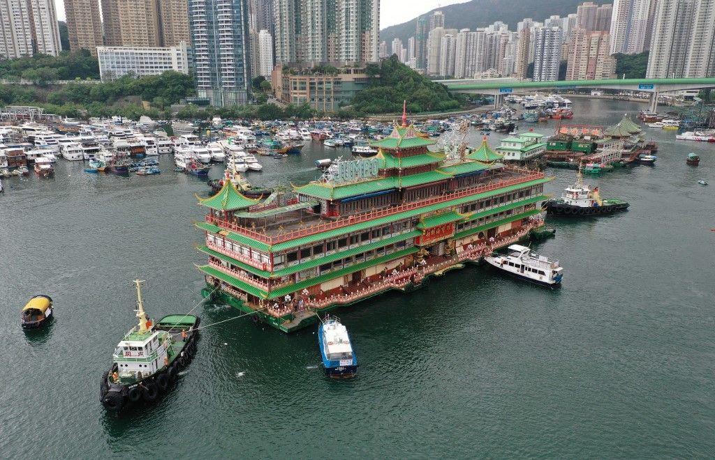Famed Hong Kong floating restaurant towed away after half a century