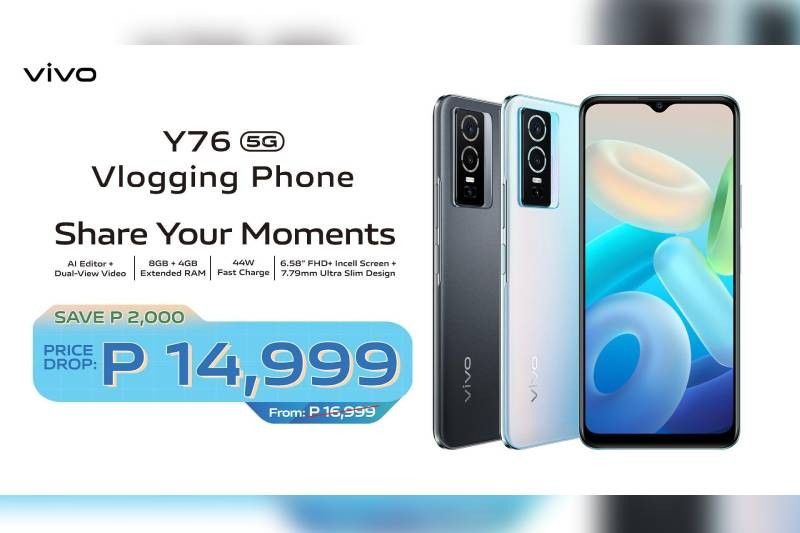 Save up to P2,000 when you purchase vivo Y76 5G
