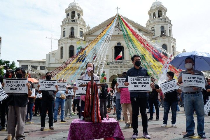 On day of Marcos inauguration, activists converge at historic Plaza Miranda