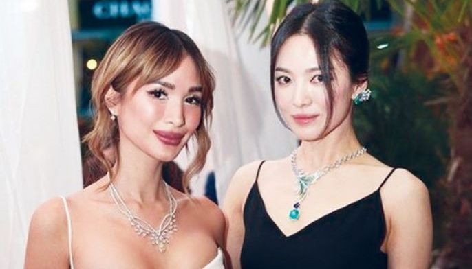 Beautiful encounter. ❤️💫 Fashion icon Heart Evangelista @iamhearte meets  K-drama superstar #SongHyeKyo @kyo1122 at the gala event of…