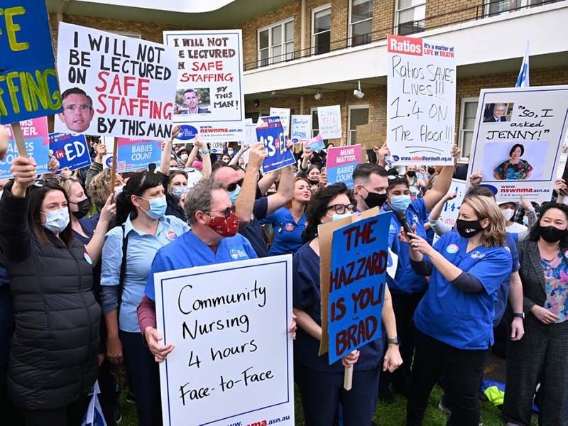 Pandemic-weary nurses strike in Australia
