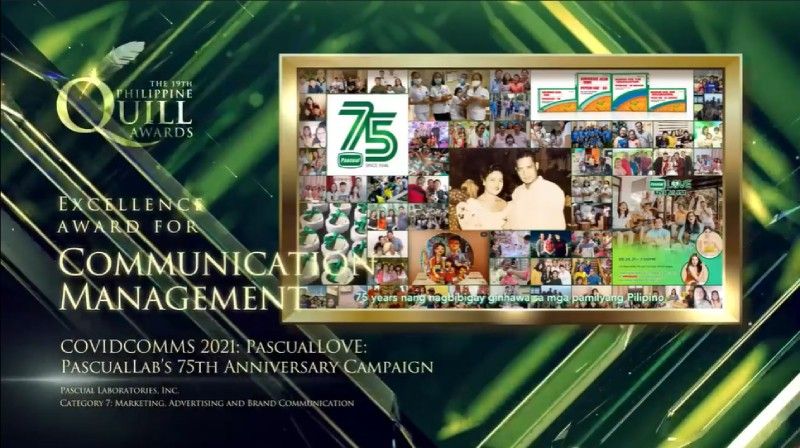 Kampanye peringatan 75 tahun Pascual Lab memenangkan penghargaan keunggulan di PH IABC Quill ke-19