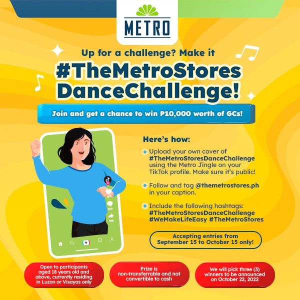 Menari dan berbelanja!  Menangkan sertifikat hadiah senilai P10.000 di The Metro Stores Dance Challenge