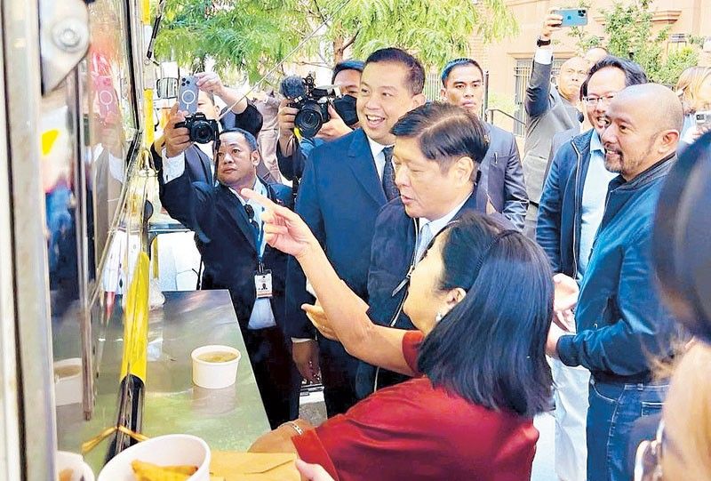Marcos tries Pinoy food truck fare in New York