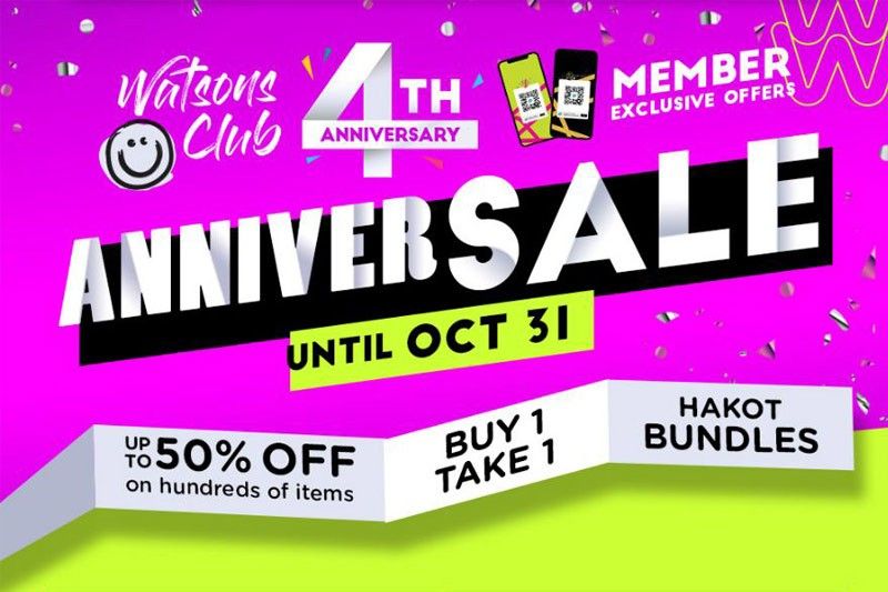 Get more exciting deals, discounts and prizes with Watsons Clubâ��s 4th year anniversary!