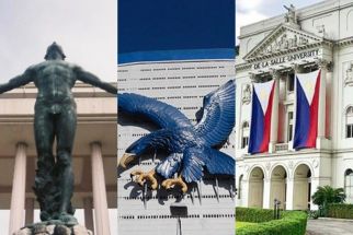 Composite photo shows the University of the Philippines, Ateneo de Manila University, and De La Salle University.