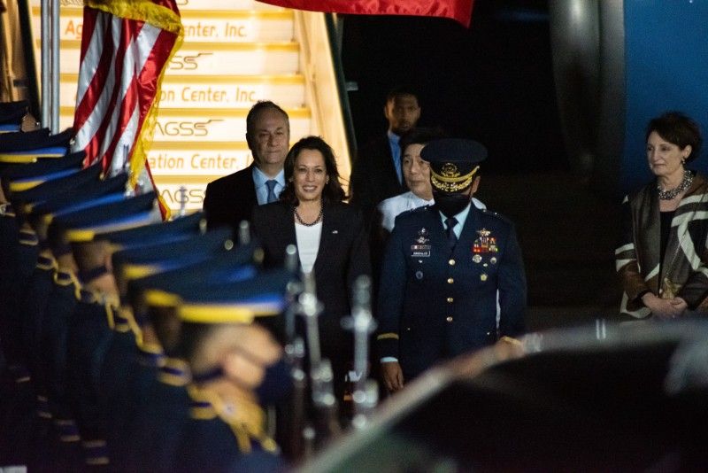 US Vice President Harris arrives in Manila