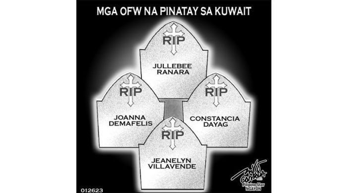 EDITORYAL - May pinatay na naming OFW sa Kuwait