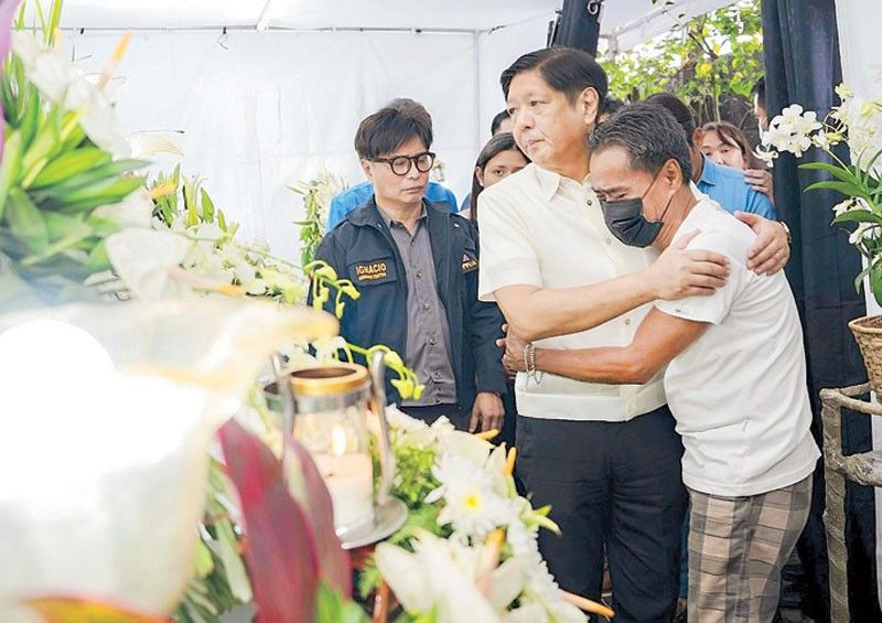 Marcos mengunjungi OFW yang terbunuh