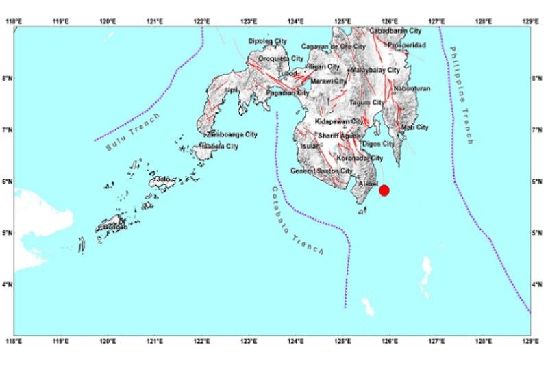 Davao Occidental niyanig ng 4.8 magnitude na lindol