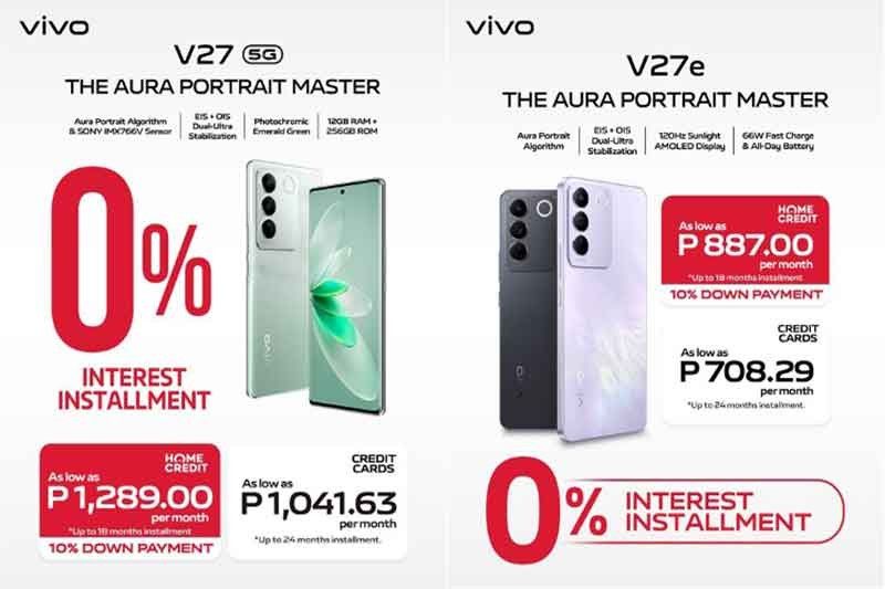 You can now take home #AuraPortraitMaster vivo V27 Series via credit cards, Home Credit