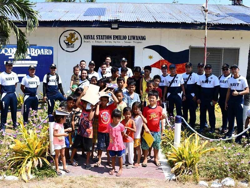 BRP Bonifacio visits Pag-asa children while on patrol in West Philippine Sea