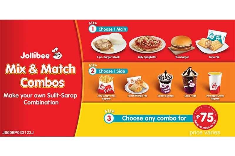 your own for P75 with Jollibee's Mix & Match Combos | Philstar.com