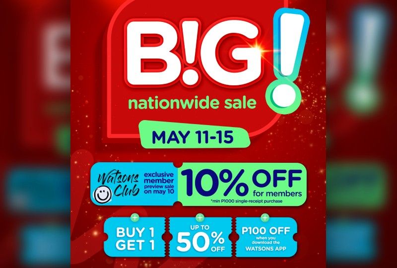 Watch out for Watsonsâ BIG Nationwide Sale on May 11 to 15!