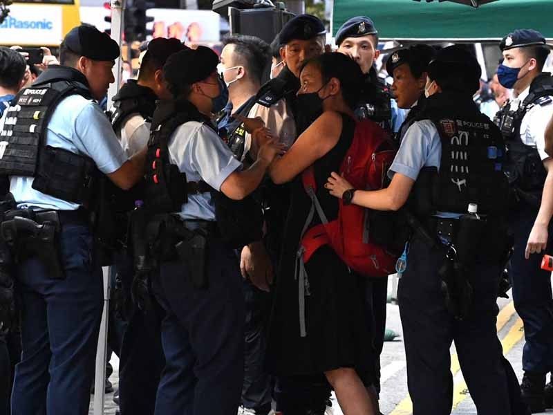 Hong Kong police detain more than 20 on Tiananmen anniversary