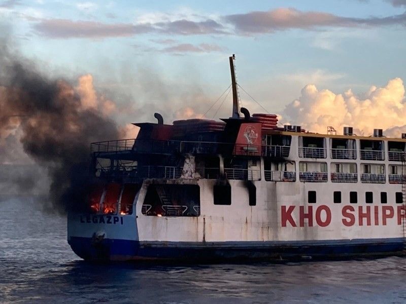 Passenger ferry catches fire off Bohol