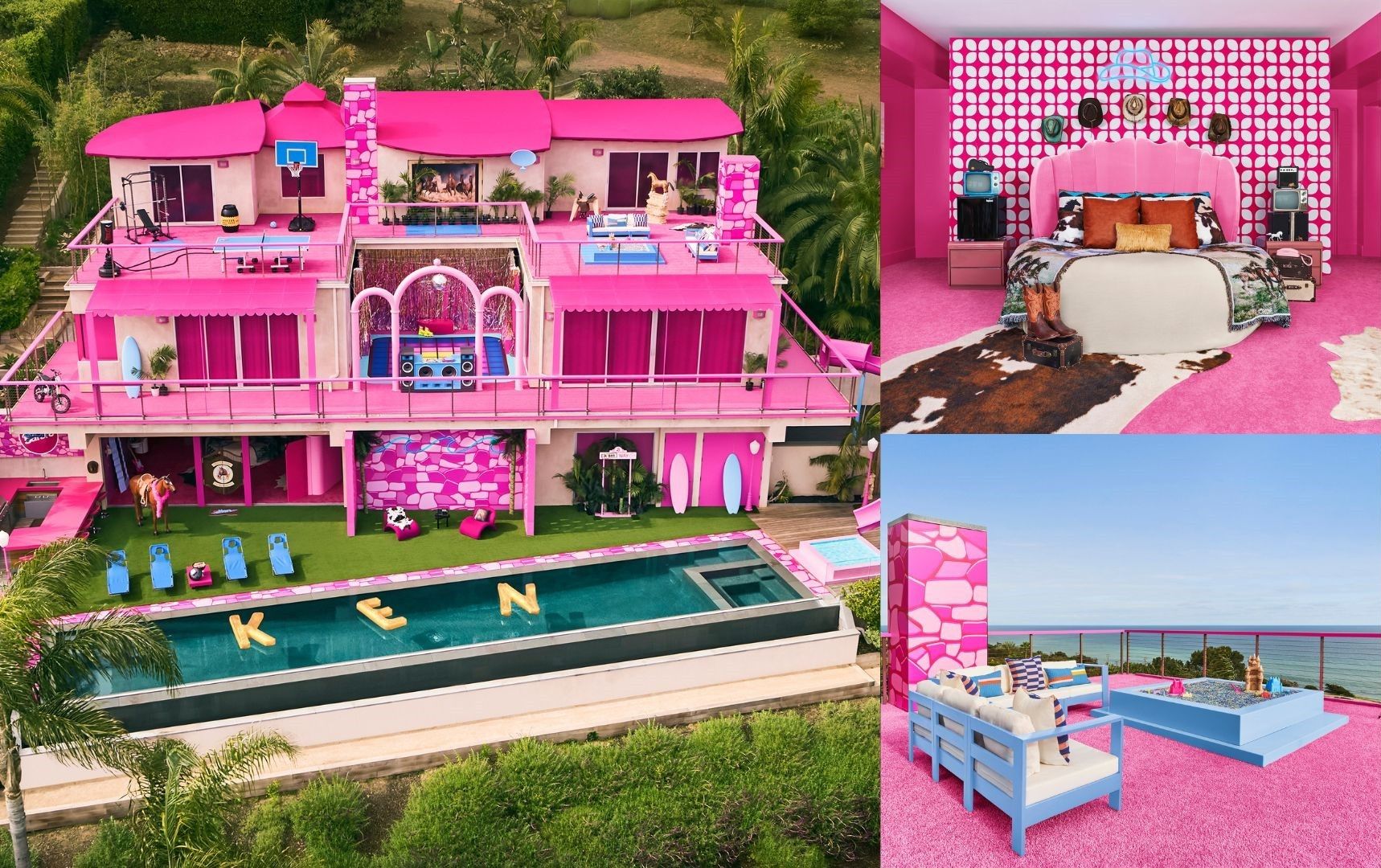 Barbie and Ken unveil bright-pink lifesize dollhouse in Malibu
