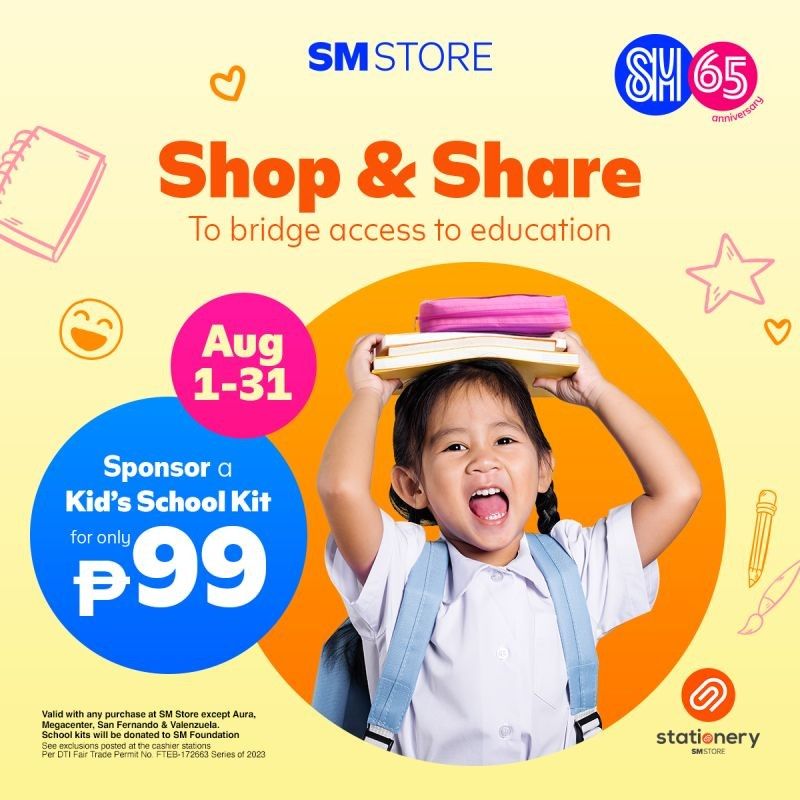 Sponsor a kid's school kit via SM Store's donation drive for education