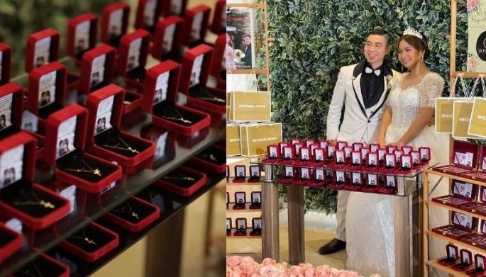 Gold necklace, luxury watch pa-'souvenir' ng bride at groom sa kasal