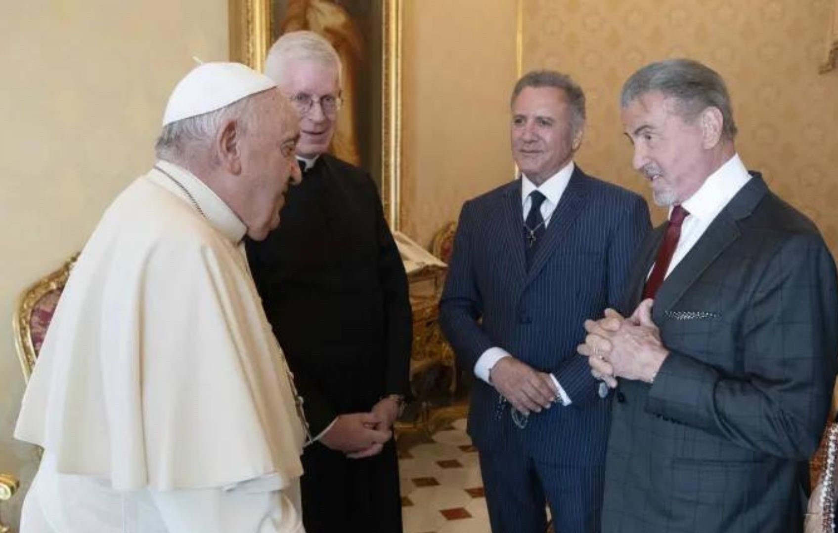 'Ready? We box!': Sylvester Stallone 'spars' with Pope Francis during Vatican meeting