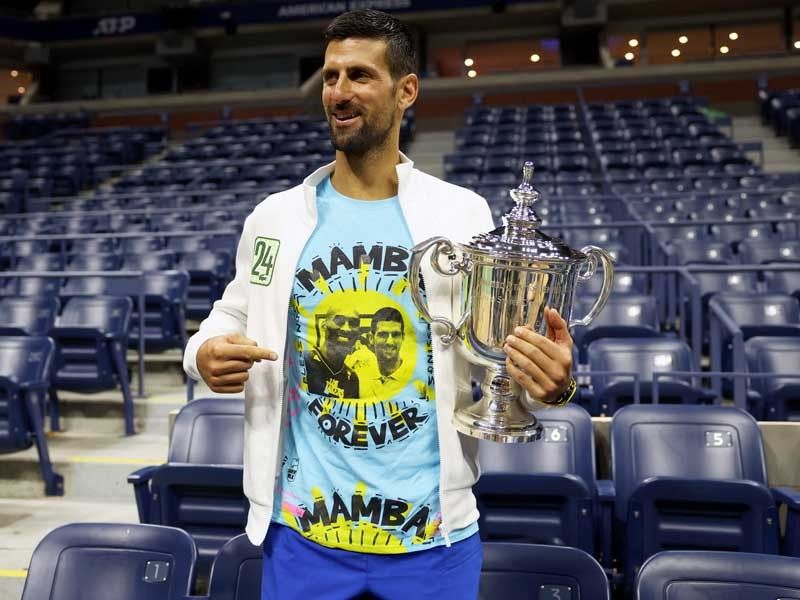 Djokovic honors Kobe Bryant after US Open win