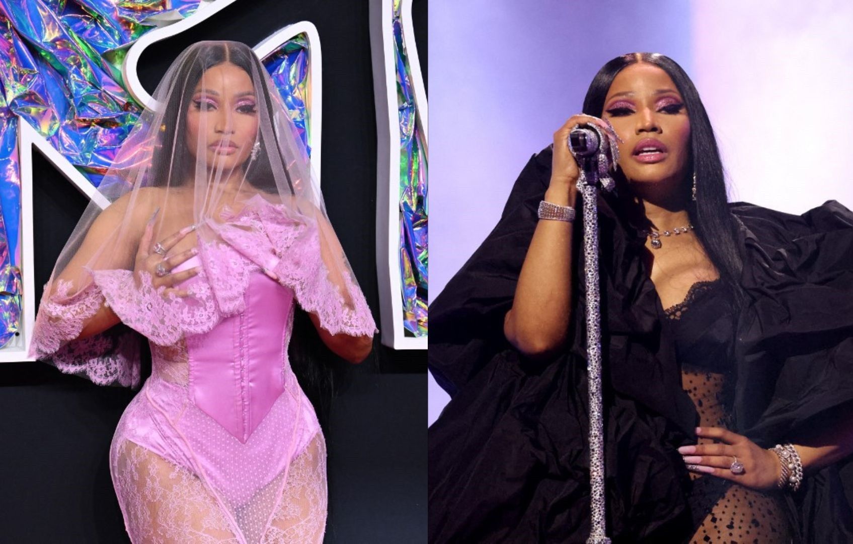 Nicki Minaj goes from Barbie bride to black beauty at 2023 MTV VMAs