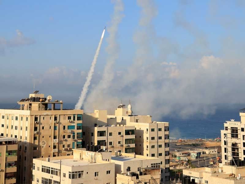 Dozens of rockets fired from Gaza toward Israel