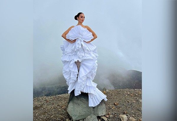Miss Universe 2022 RâBonney Gabriel wears Albert Andrada in El Salvador mountain shoot